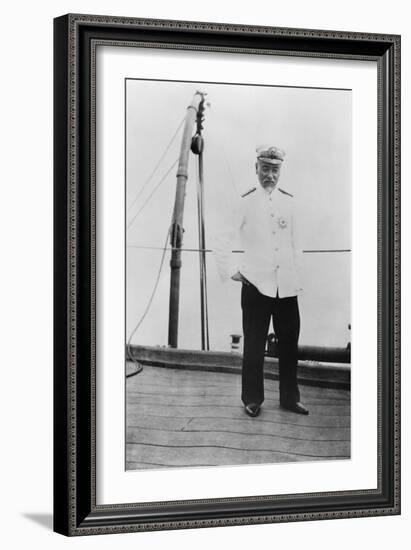 Admiral Togo Heihachiro on Board the Japanese Battleship 'Nuikasa, Early 20th Century-Valerian Gribayedoff-Framed Photographic Print