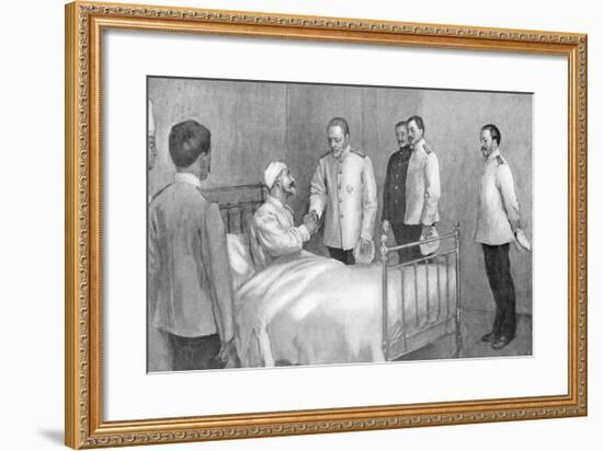 Admiral Togo Visiting Russian Admiral Rozhestvensky in Hospital, Russo-Japanese War ,1904-5-null-Framed Giclee Print