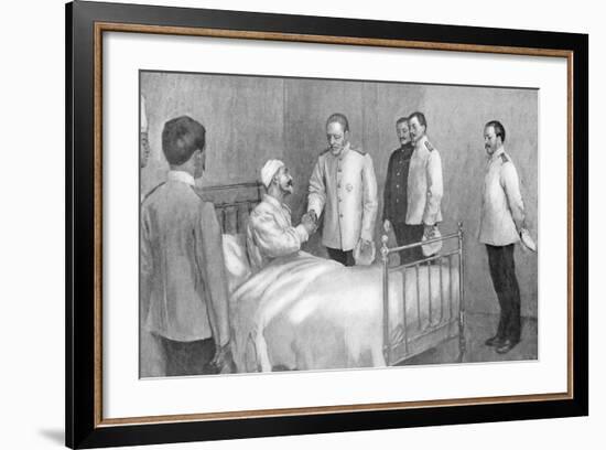 Admiral Togo Visiting Russian Admiral Rozhestvensky in Hospital, Russo-Japanese War ,1904-5-null-Framed Giclee Print
