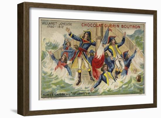 Admiral Villaret De Joyeuse on Board His Sinking Ship Vengeur Du Peuple-null-Framed Giclee Print