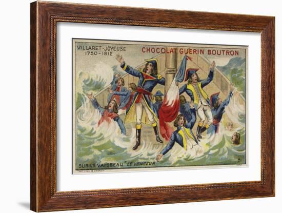 Admiral Villaret De Joyeuse on Board His Sinking Ship Vengeur Du Peuple-null-Framed Giclee Print