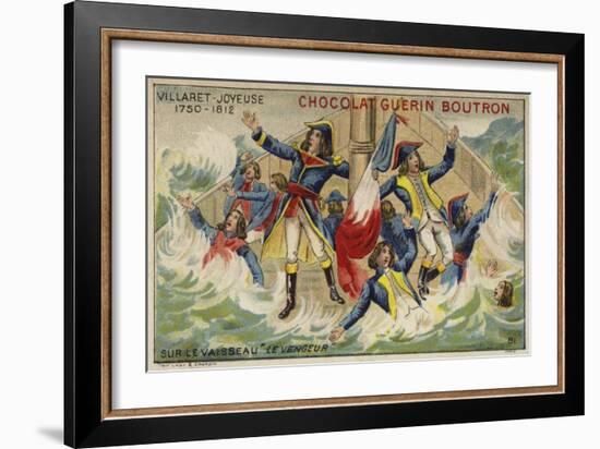 Admiral Villaret De Joyeuse on Board His Sinking Ship Vengeur Du Peuple-null-Framed Giclee Print