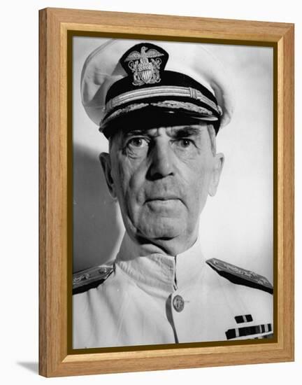 Admiral William D. Leahy, Wearing White Summer Navy Uniform and Braided Cap-Myron Davis-Framed Premier Image Canvas