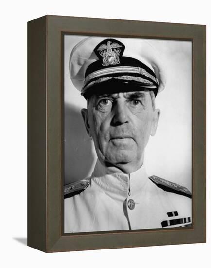 Admiral William D. Leahy, Wearing White Summer Navy Uniform and Braided Cap-Myron Davis-Framed Premier Image Canvas