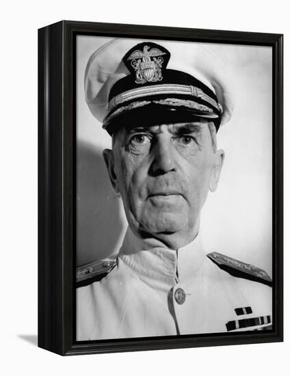 Admiral William D. Leahy, Wearing White Summer Navy Uniform and Braided Cap-Myron Davis-Framed Premier Image Canvas