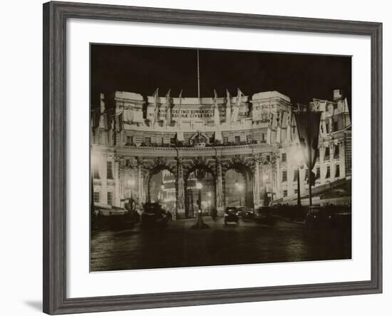 Admiralty Arch Decorated in Preparation for the Coronation of King George VI, May 1937-null-Framed Photographic Print