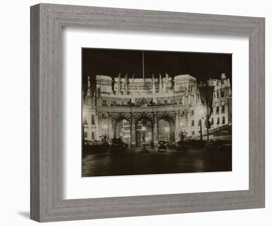 Admiralty Arch Decorated in Preparation for the Coronation of King George VI, May 1937-null-Framed Photographic Print