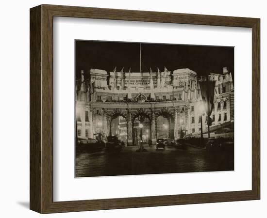 Admiralty Arch Decorated in Preparation for the Coronation of King George VI, May 1937-null-Framed Photographic Print
