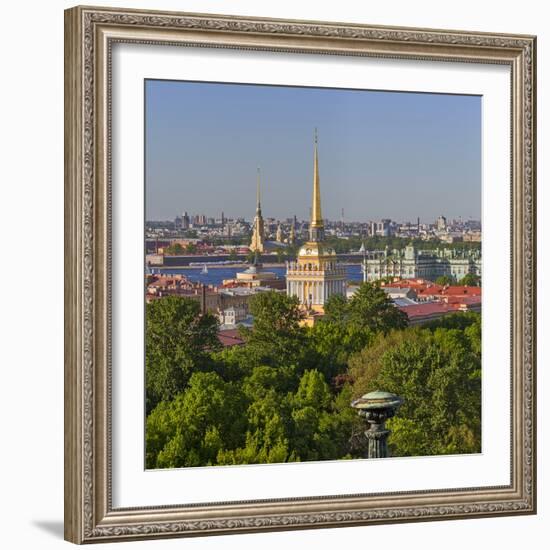 Admiralty building, View from the Colonnade of St. Isaac's Cathedral, Saint Petersburg, Russia-Ian Trower-Framed Photographic Print