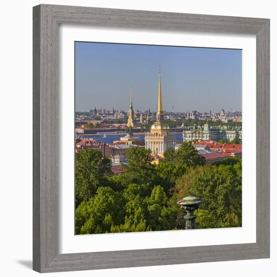 Admiralty building, View from the Colonnade of St. Isaac's Cathedral, Saint Petersburg, Russia-Ian Trower-Framed Photographic Print