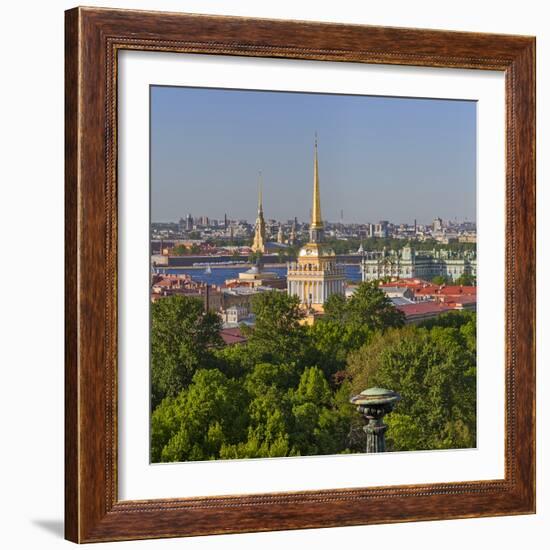 Admiralty building, View from the Colonnade of St. Isaac's Cathedral, Saint Petersburg, Russia-Ian Trower-Framed Photographic Print