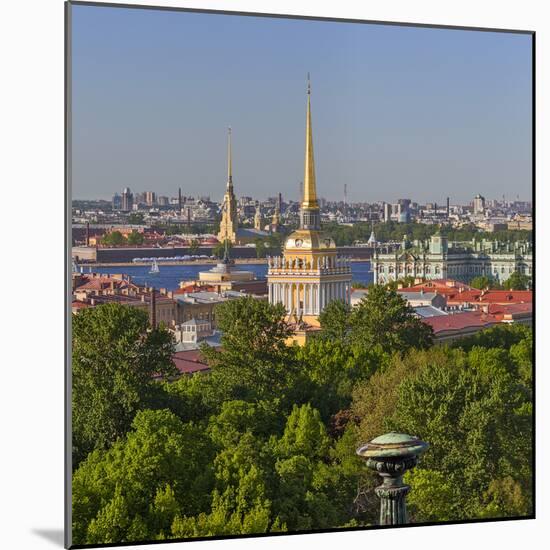 Admiralty building, View from the Colonnade of St. Isaac's Cathedral, Saint Petersburg, Russia-Ian Trower-Mounted Photographic Print