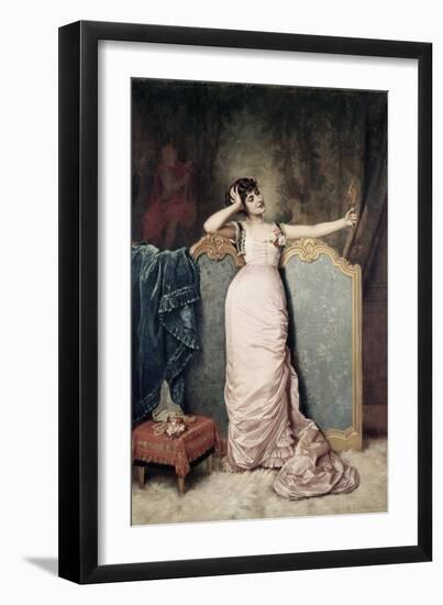 Admiring Herself-Auguste Toulmouche-Framed Giclee Print