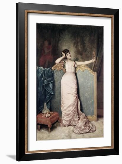 Admiring Herself-Auguste Toulmouche-Framed Giclee Print