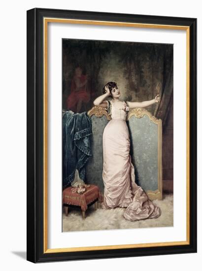 Admiring Herself-Auguste Toulmouche-Framed Giclee Print