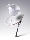 Falling Coffee Cup With Spoon And Saucer-adnrey-Photographic Print