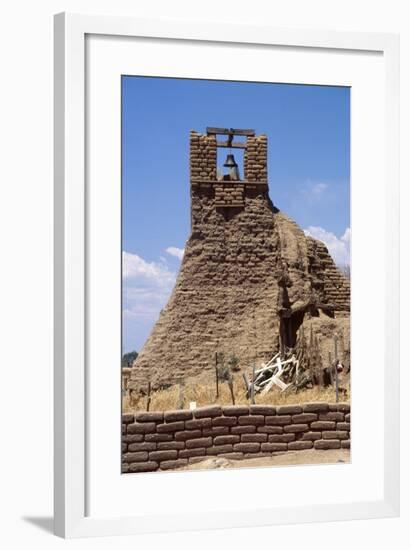 Adobe Bell Tower, Taos, New Mexico-George Oze-Framed Photographic Print