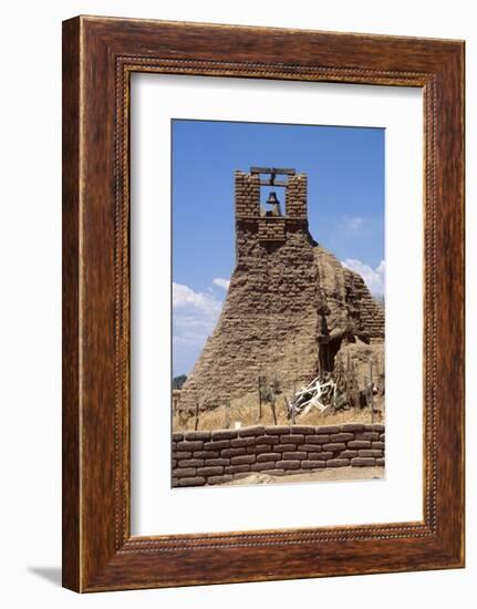 Adobe Bell Tower, Taos, New Mexico-George Oze-Framed Photographic Print