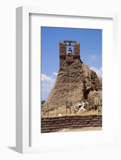Adobe Bell Tower, Taos, New Mexico-George Oze-Framed Photographic Print