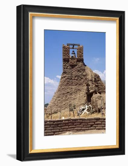 Adobe Bell Tower, Taos, New Mexico-George Oze-Framed Photographic Print