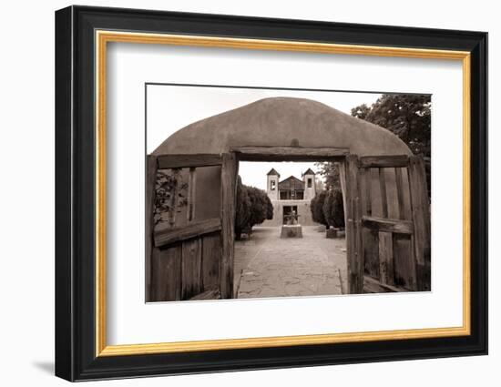 Adobe Church Of Chimayo, New Mexico-George Oze-Framed Photographic Print