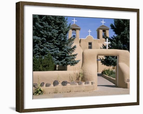 Adobe Church of St. Francis of Assisi, Dating from 1812, Ranchos De Taos, New Mexico, USA-Nedra Westwater-Framed Photographic Print