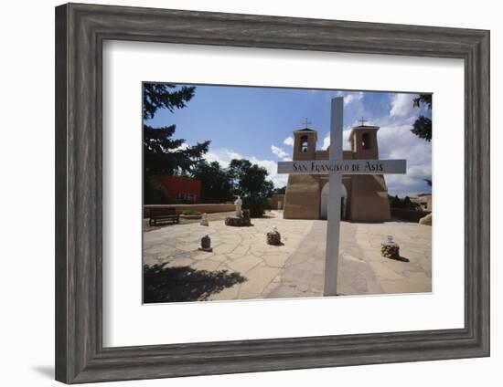 Adobe Church Ranchos De Taos New Mexico-George Oze-Framed Photographic Print