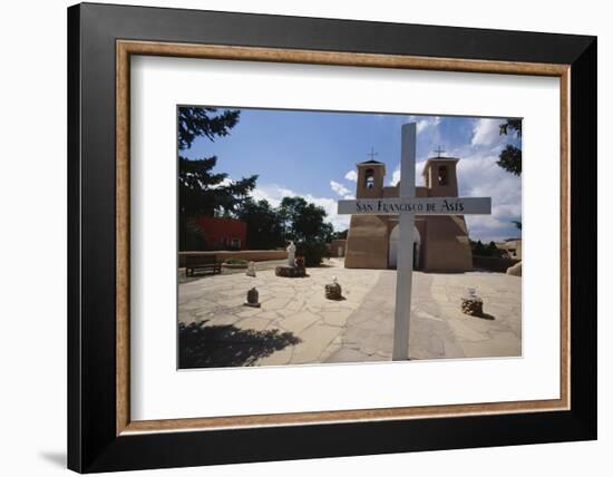 Adobe Church Ranchos De Taos New Mexico-George Oze-Framed Photographic Print
