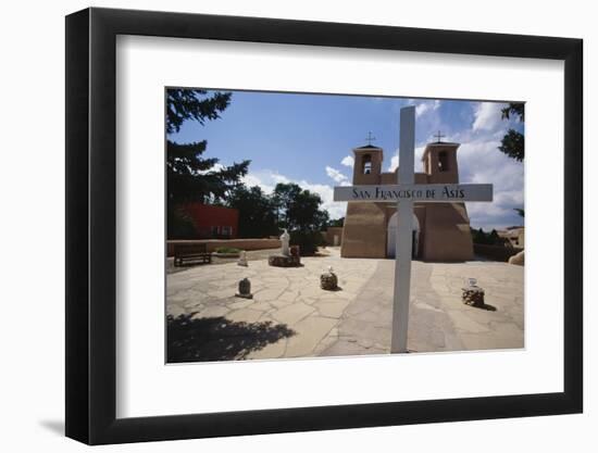 Adobe Church Ranchos De Taos New Mexico-George Oze-Framed Photographic Print