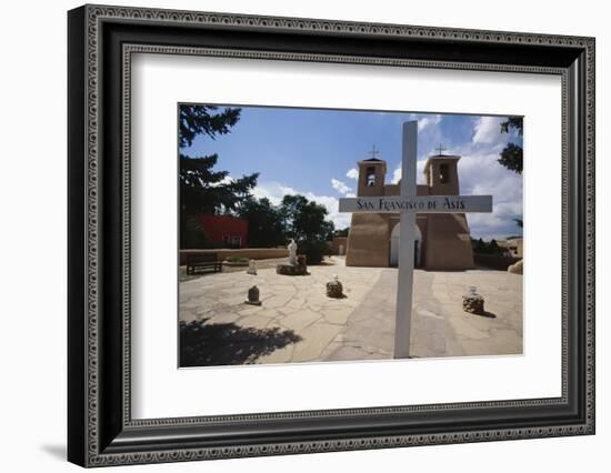 Adobe Church Ranchos De Taos New Mexico-George Oze-Framed Photographic Print