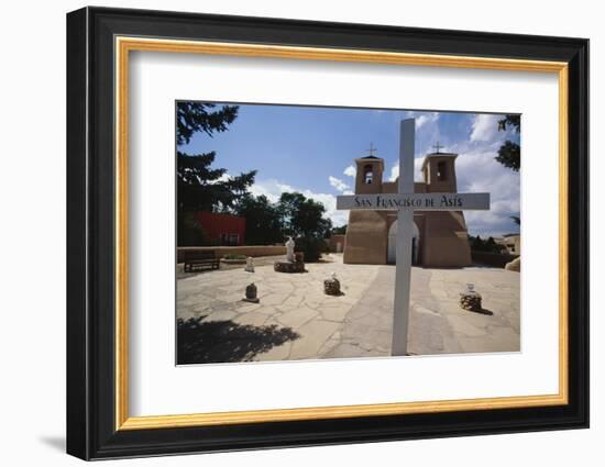 Adobe Church Ranchos De Taos New Mexico-George Oze-Framed Photographic Print