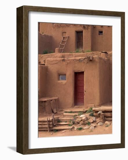 Adobe Detail, Taos Pueblo, Rio Grande Valley, New Mexico, USA-Art Wolfe-Framed Photographic Print