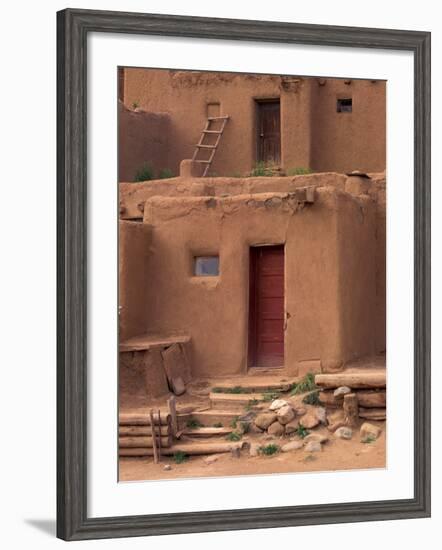 Adobe Detail, Taos Pueblo, Rio Grande Valley, New Mexico, USA-Art Wolfe-Framed Photographic Print