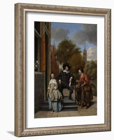 Adolf and Catharina Croeser, known as the Burgomaster of Delft and His Daughter-Jan Havicksz Steen-Framed Art Print