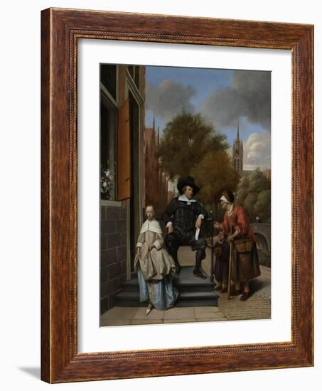 Adolf and Catharina Croeser, known as the Burgomaster of Delft and His Daughter-Jan Havicksz Steen-Framed Art Print