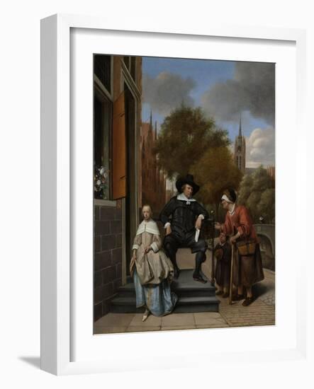 Adolf and Catharina Croeser, known as the Burgomaster of Delft and His Daughter-Jan Havicksz Steen-Framed Art Print