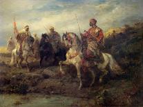 Arab Horseman (Oil on Canvas)-Adolf Schreyer-Giclee Print