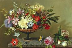 Still Life of Anemones and Roses-Adolf Senff-Giclee Print