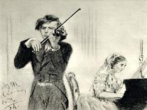 Viola d' amore-Adolph Friedrich Erdmann von Menzel-Framed Giclee Print