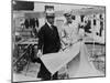 Adolph Zukor and Jesse Lasky at a Construction Site Holding Blueprints-null-Mounted Photo