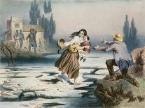 Eliza Crossing the Ice Floes of the Ohio River to Freedom, Uncle Tom's Cabin Stowe-Adolphe Jean-baptiste Bayot-Giclee Print