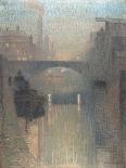 Bailey Bridge, Manchester, 1912 (Oil on Jute)-Adolphe Valette-Giclee Print