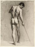 Life Drawing of a Male Nude with a Cane, C.1910-12 (Chalk on Paper)-Adolphe Valette-Giclee Print