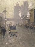 Oxford Road, Manchester, 1910 (Oil on Canvas)-Adolphe Valette-Giclee Print