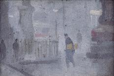 Study for Base of Statues, Albert Square, C.1910 (Oil on Board)-Adolphe Valette-Giclee Print