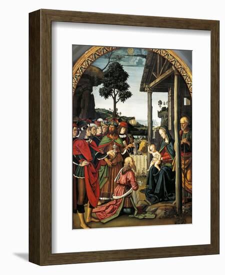 Adoration of Magi, 1476-Pietro Perugino-Framed Giclee Print