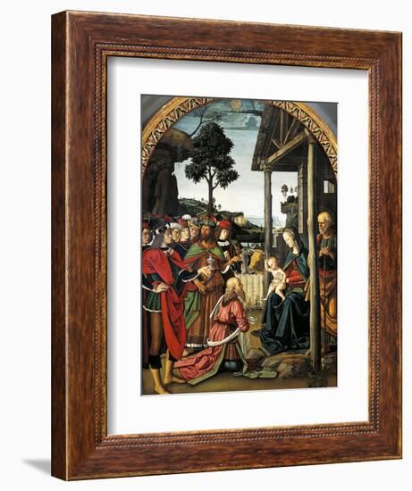 Adoration of Magi, 1476-Pietro Perugino-Framed Giclee Print