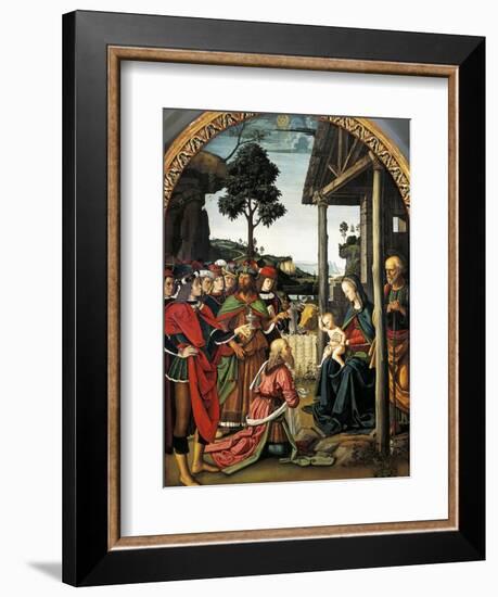 Adoration of Magi, 1476-Pietro Perugino-Framed Giclee Print