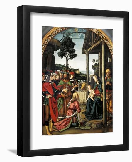 Adoration of Magi, 1476-Pietro Perugino-Framed Giclee Print