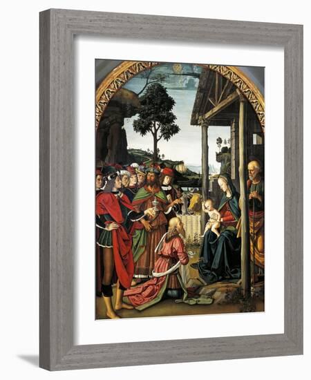 Adoration of Magi, 1476-Pietro Perugino-Framed Giclee Print